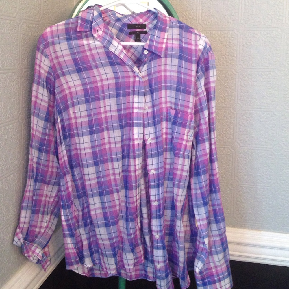 🍇Purple Paid Button Up Shirt by JCrew